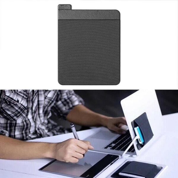 15x12CM Adhesive Laptop Back Storage Bag Mouse Digital Hard Drive Organizer Pouch Bag for Notebook PC