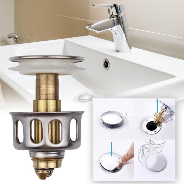 1PC Universal Wash Basin Bounce Drain Filter 2 in 1 Shower Floor Sink Drain Vanity Stopper