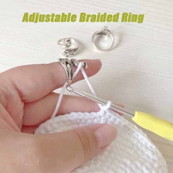 Adjustable Knitting Loop Crochet Loop Knitting Accessories Peacock Shape Ring Finger Decoration KSI999 4