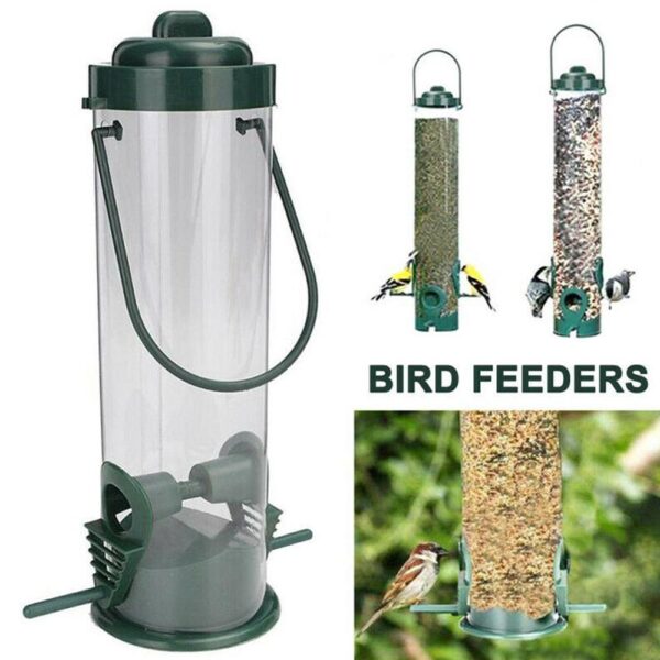 Lindude söötjad rippuvad tüübid õues lemmikloomad linnuseemned toidusöötja puu aia suupisted ämbrihoidja lind