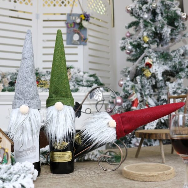 Рождественское украшение для бутылки шампанского, украшение для рождественского праздника безликих кукол, аксессуары для украшения рождественских поделок 40 1