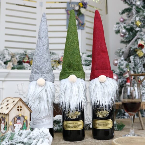 圣诞香槟瓶盖装扮装饰圣诞节无脸娃娃节日圣诞工艺品装饰配件40个