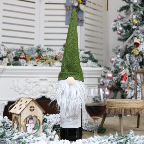 Christmas Champagne Bottle Cover Dress Up Decoration Christmas Faceless Doll Festival Christmas Crafts Decoration Accessories