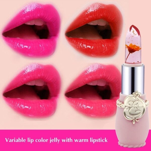 Crystal Jelly Flower Lipstick Temperatur Färgförändrande läppbalsam Makeup Fuktgivande Långvariga magiska läppstift 1