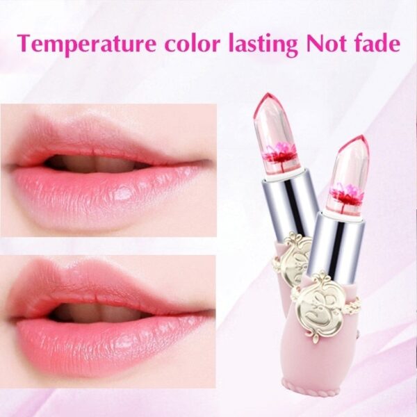 Crystal Jelly Flower Lipstick Temperature Color Changing Lip Balm Makeup Manatsara ny lokon'ny ody maharitra 2