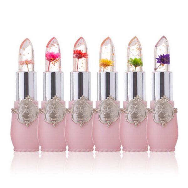 Crystal Jelly Flower Lipstick Temperatur Färgförändrande läppbalsam Makeup Fuktgivande Långvariga magiska läppstift 4