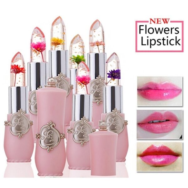 Crystal Jelly Flower Lipstick Temperatur Färgförändrande läppbalsam Makeup Fuktgivande Långvariga magiska läppstift 5