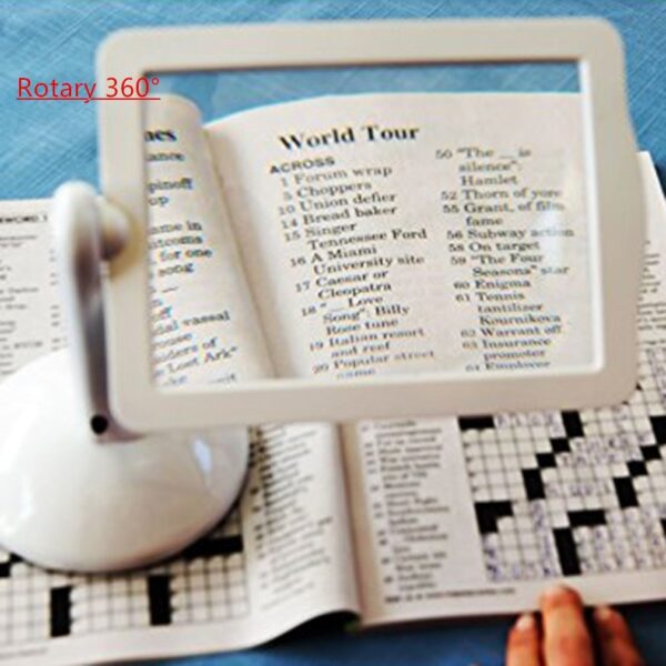 Eye Magnifying Glass Glasses Magnifier with Illumination Rotation Rotary Reading Brighter Viewer Desktop Large Screen 2LED 1
