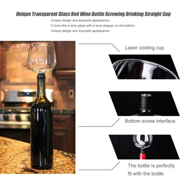 Garrafa de vinho tinto de vidro transparente de cristal exclusivo elegante 401 500ml parafusando bebendo copo reto barra de festa 3