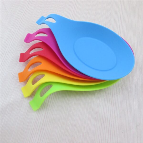 Food Grade Silicone Heat Resistant Spoon Rest Utensil Spatula Holder Gadget Kitchen Storage Rack Tool Aid 1