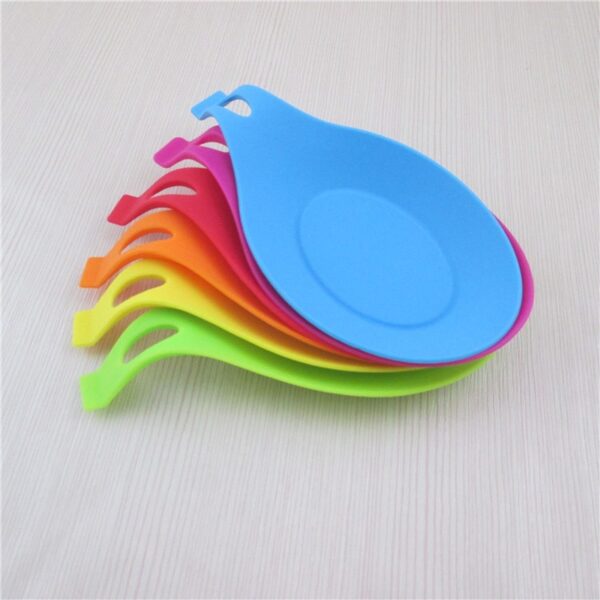 Food Grade Silicone Heat Resistant Spoon Rest Utensil Spatula Holder Gadget Kitchen Storage Rack Tool Aid 3