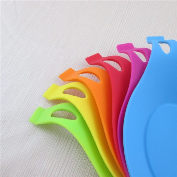 Food Grade Silicone Heat Resistant Spoon Rest Utensil Spatula Holder Gadget Kitchen Storage Rack Tool Aid 4