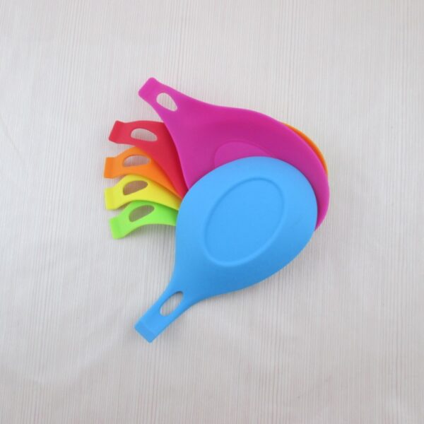 Food Grade Silicone Heat Resistant Spoon Rest Utensil Spatula Holder Gadget Kitchen Storage Rack Tool Aid 5