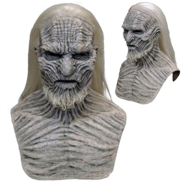 Horror The Night King Mask Cosplay Game of Thrones White Walkers Zombie Latex Masks With Hair