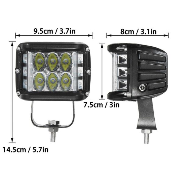 Kuum müük, 4-tolline 90 W IP68 külgmine kaugjuhtimispult, kombineeritud LED-töövalgusti vilkuv lamp 5