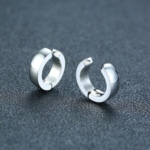 Men s Clip Earrings Black Tone Stainless Steel Circle Geometric Earclip Punk Boy Ear Accessories 12.jpg 640x640 12