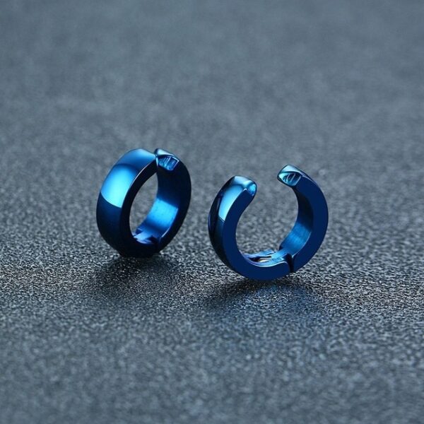 Men s Clip Earrings Black Tone Stainless Steel Circle Geometric Earclip Punk Boy Ear Accessories 14.jpg 640x640 14