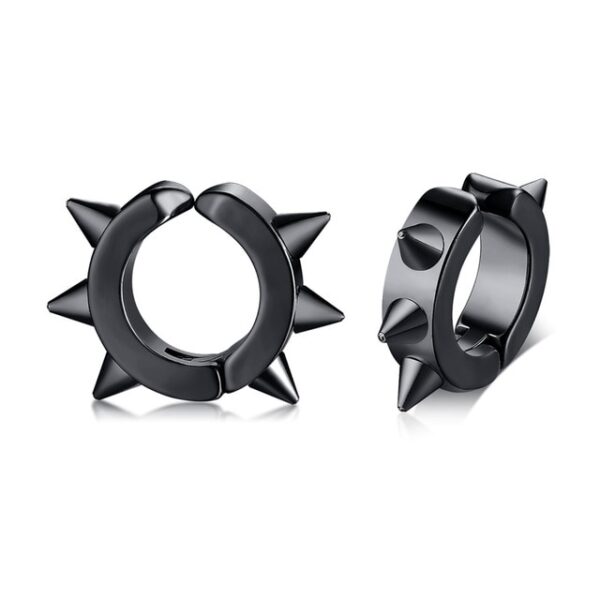 Men s Clip Earrings Black Tone Stainless Steel Circle Geometric Earclip Punk Boy Ear Accessories 19.jpg 640x640 19