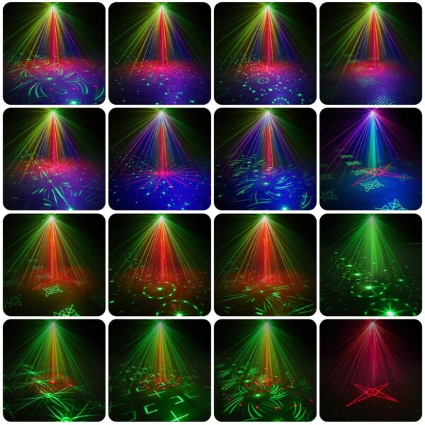 Mini RGB Disco Light DJ nitondra Laser Dingana fandefasana Red Blue Green Lamp USB Rechargeable Wedding 3