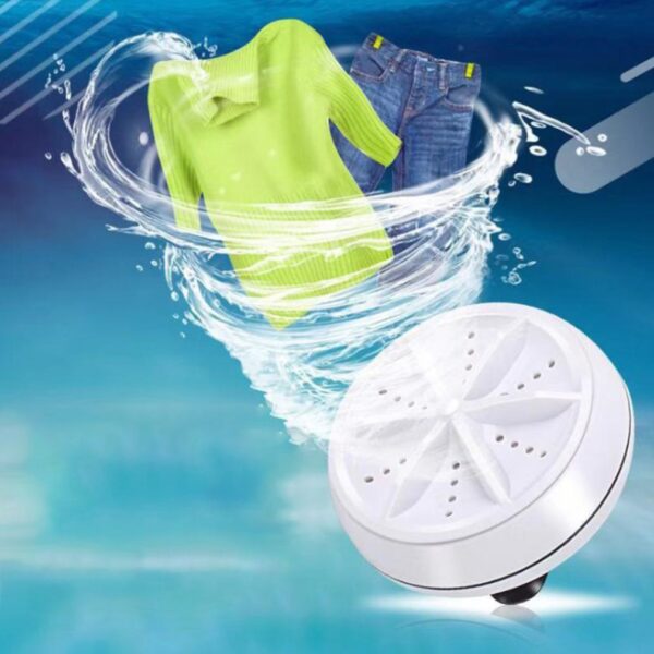 Mini Ultrasonic Washing Machine Portable Turbo Personal Rotating Washer Convenient Travel Home Business Travel USB 3