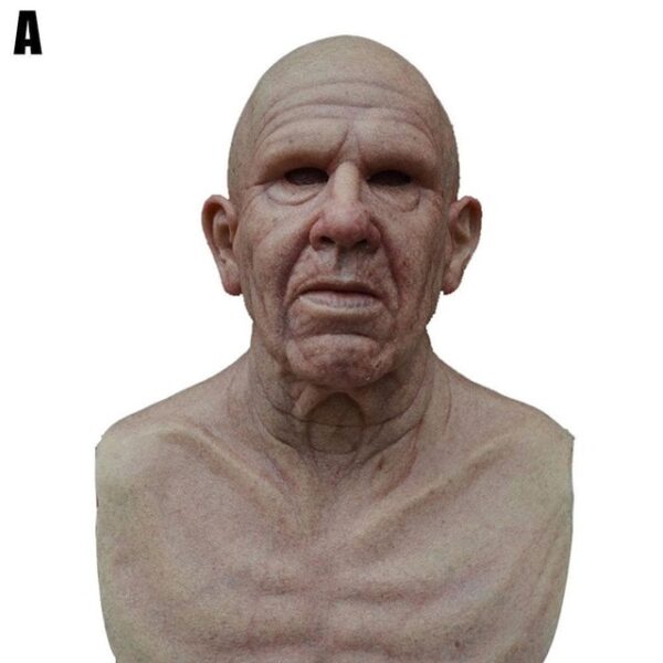 Old Man Scary Mask For The Halloween Party Costume Masquerade Cosplay Old Bald Grandpa Beard