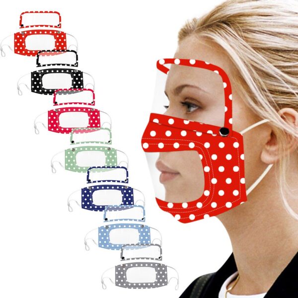 Smile Clear Expression Lip Reading Face mask With Eyes Face mask Mascarillas Halloween Cosplay Mask Masque 5