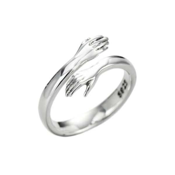 Naanị ebe nchekwa mmadụ okike okike nnabata udo dị mfe 925 Sterling Silver Nwanyị nwere ike imegharị mgbanaka mmeghe SRI243 4