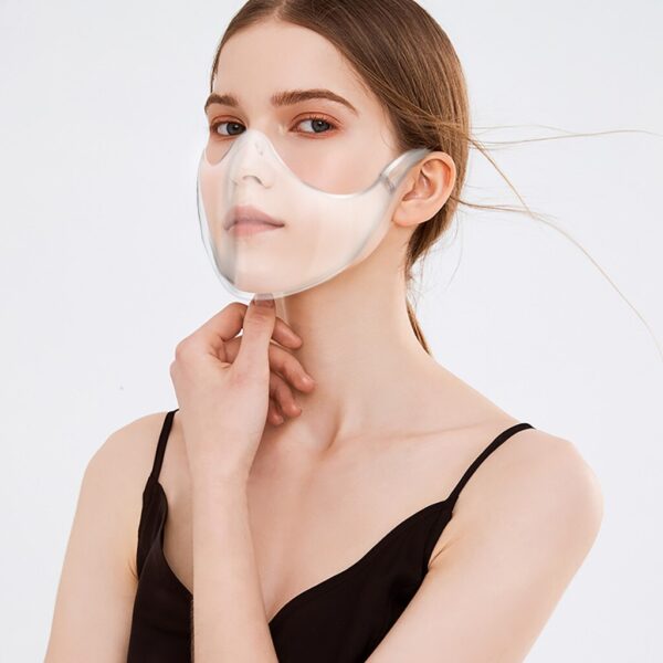 Транспарентна маска Маска за жени Машки Трајна маска штит за лице Комбинирајте пластична уста за повеќекратна употреба Лице со проѕирно прозорче 3