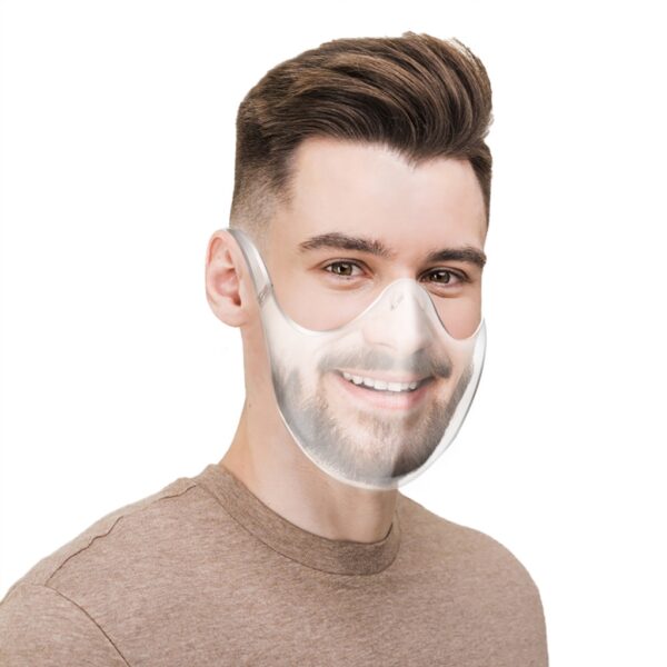Màscara transparent Màscara Dona Homes Màscara resistent Escut facial Combina plàstic reutilitzable Finestra clara Boca cara 4
