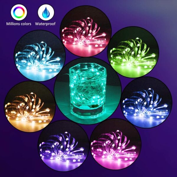 Usb led string luz bluetooth app controle fio de cobre lâmpada à prova dwaterproof água ao ar livre luzes de fadas para 1