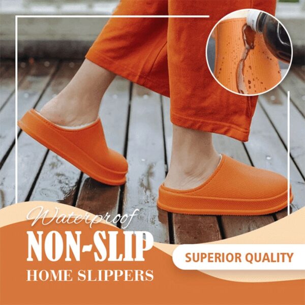 Waterproof Non Slip Home Slippers Winter Warm Home Women Indoor Cotton Non slips Ladies Soft Slippers