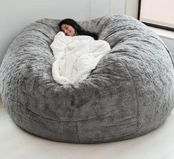 Dropshipping fur giant removable bean bethe sekoaelo sa kamore ea ho phomola sofa e botsoa