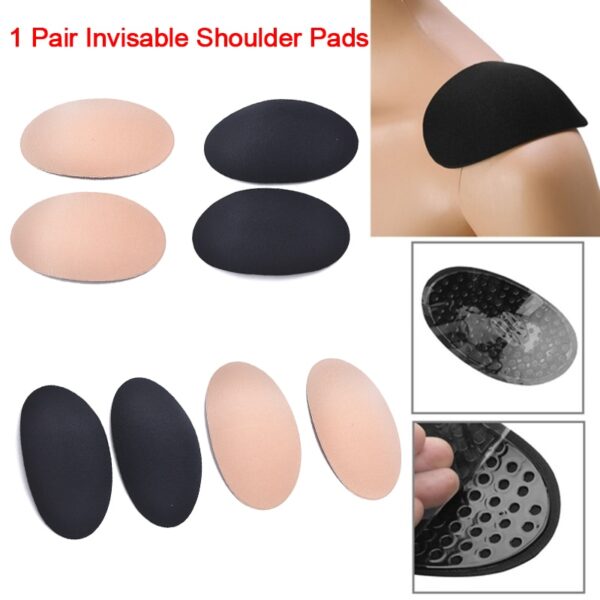 1 Pair Soft Foam Padded Shoulder Push up Cushions Reusable Self Adhesive Non slip Shoulder Enhancer