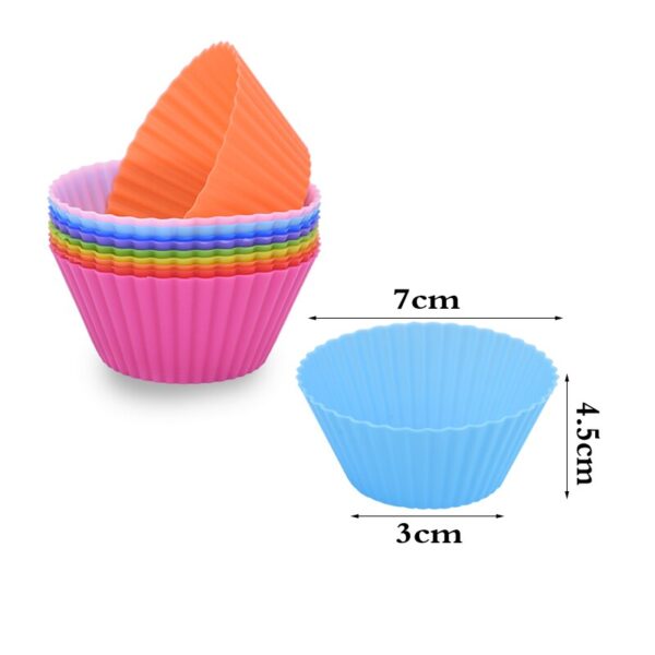 12pcs Set Silicone Cake Mold Round Shaped Muffin Cupcake Baking Molds Kitchen Cooking Bakeware Maker DIY 7