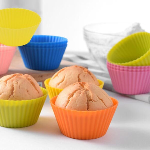 12pcs Set Silicone Cake Mold Round Shaped Muffin Cupcake Baking Molds Kitchen Cooking Bakeware Maker DIY 9