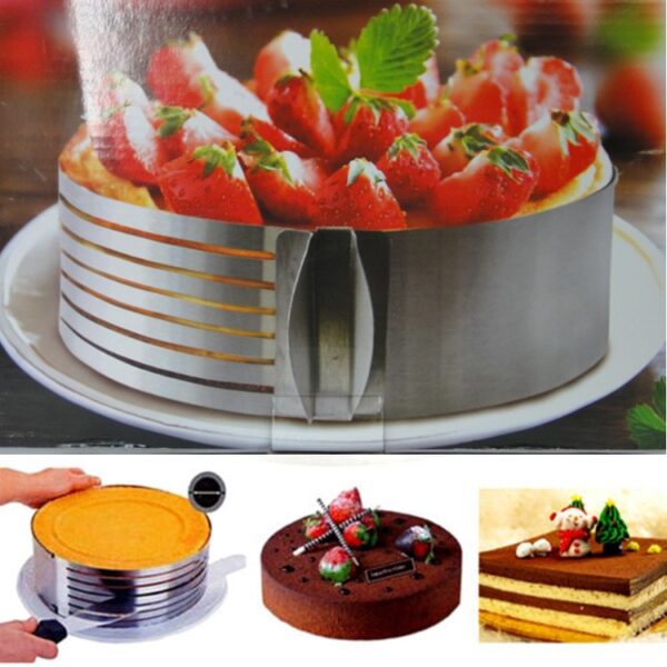 1PC Adjustable Round Bread Cake Cutter Slicer Stainless Steel Cake Cutter 6 Layers Slicer Mousse Ring 2