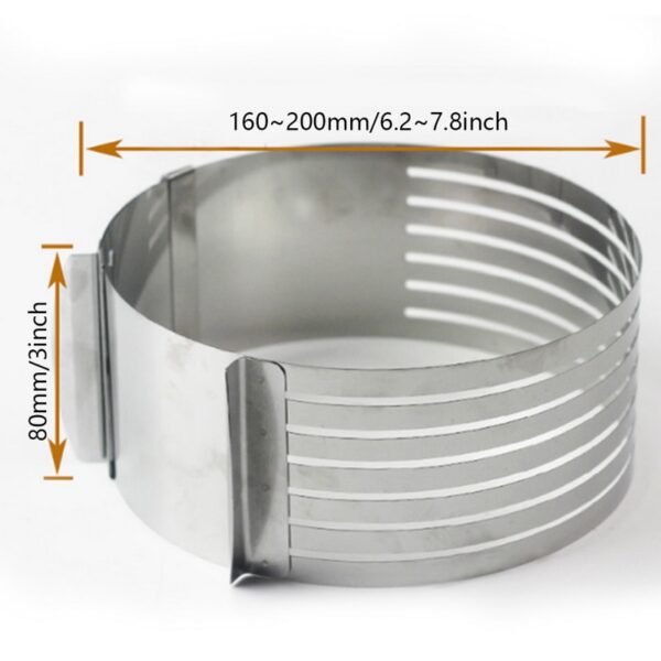 1PC Adjustable Round Bread Cake Cutter Slicer Stainless Steel Cake Cutter 6 Layers Slicer Mousse Ring 5