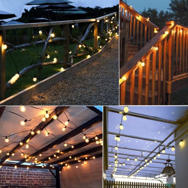2 5M 5M Solar Power LED Decorative light String With 10 20 LED Globe Bulbs Fairy 16