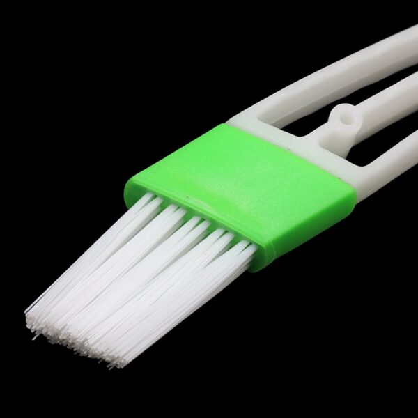 2In1 Green Car Air conditioner Outlet Dirt Duster Cleaner Brush Car Air Conditioning Vent Blinds Cleaning 3