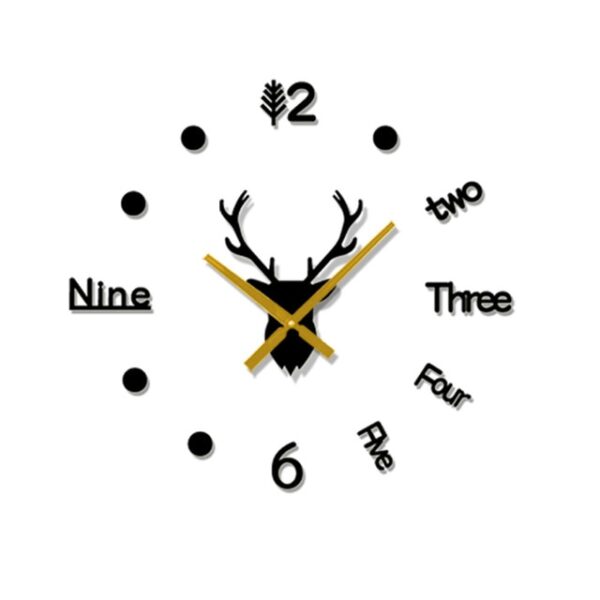 3D Wall Clock Mirror Wall Stickers Deer Head Creative DIY Large Wall Clock Quartz Watch Art 1.jpg 640x640 1