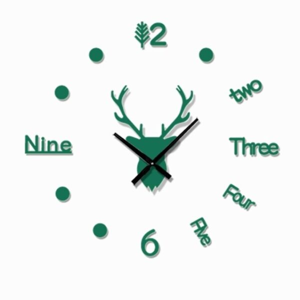 3D Wall Clock Mirror Wall Stickers Deer Head Creative DIY Large Wall Clock Quartz Watch Art 2.jpg 640x640 2