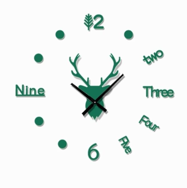 3D Wall Clock Mirror Wall Stickers Deer Head Creative DIY Large Wall Clock Quartz Watch Art 2.jpg 640x640 2