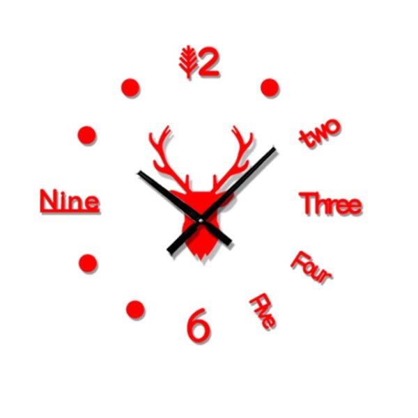 3D Wall Clock Mirror Wall Stickers Deer Head Creative DIY Large Wall Clock Quartz Watch Art 3.jpg 640x640 3