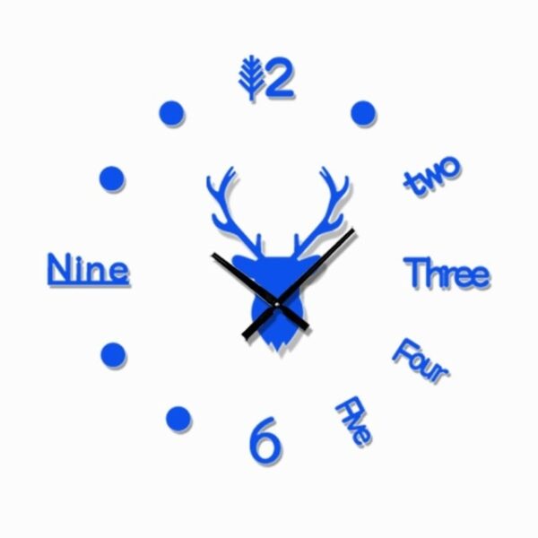 3D Wall Clock Mirror Wall Stickers Deer Head Creative DIY Large Wall Clock Quartz Watch Art 5.jpg 640x640 5