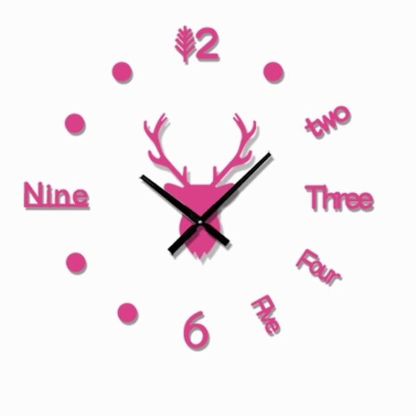 3D Wall Clock Mirror Wall Stickers Deer Head Creative DIY Large Wall Clock Quartz Watch Art 6.jpg 640x640 6