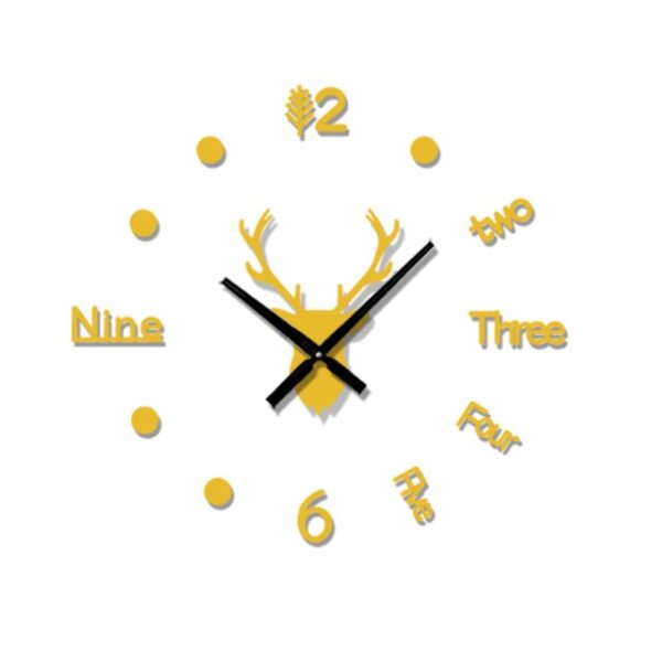 3D Wall Clock Mirror Wall Stickers Deer Head Creative DIY Large Wall Clock Quartz Watch Art 8.jpg 640x640 8