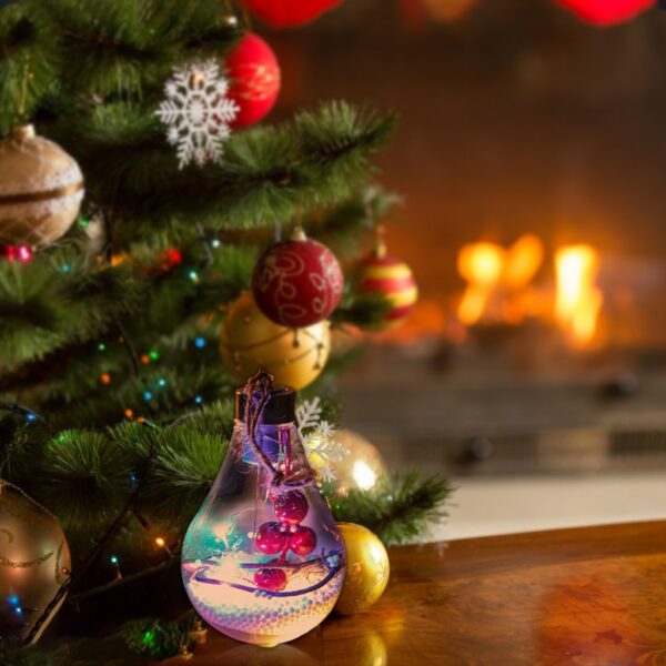 4 nové LED dekorace Transparentní vánoční koule Festival přívěsek Dárková dutá koule pro vánoční strom dekorace 3
