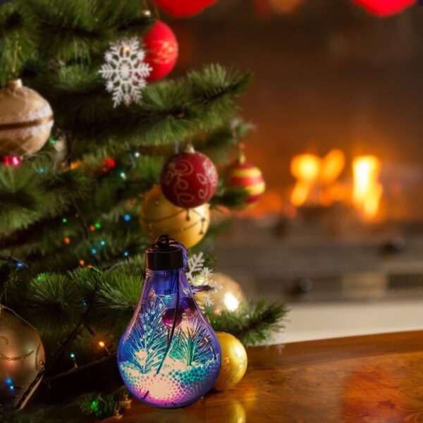 4 جديد زينة ليد شفافة عيد الميلاد الكرة مهرجان قلادة هدية كرة مجوفة لتزيين شجرة عيد الميلاد 4
