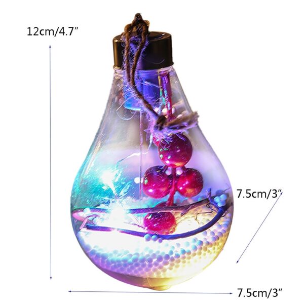 4 تزیین LED جدید آویز هدیه جشنواره توپ کریسمس شفاف توپ توخالی برای تزئین درخت کریسمس 5