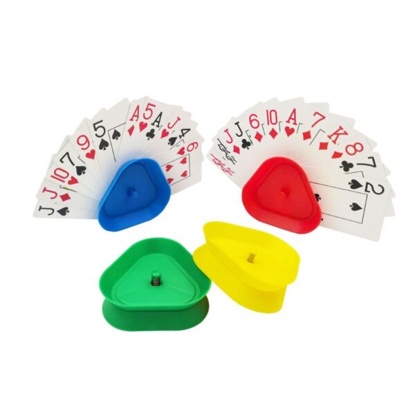 4pcs set Triangle Shaped Hands Free Playing Card Holder Board Game Poker Seat Lazy Poker Base 2